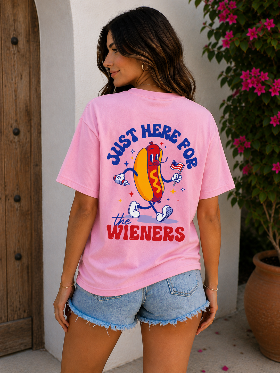 Just here for the wieners tee