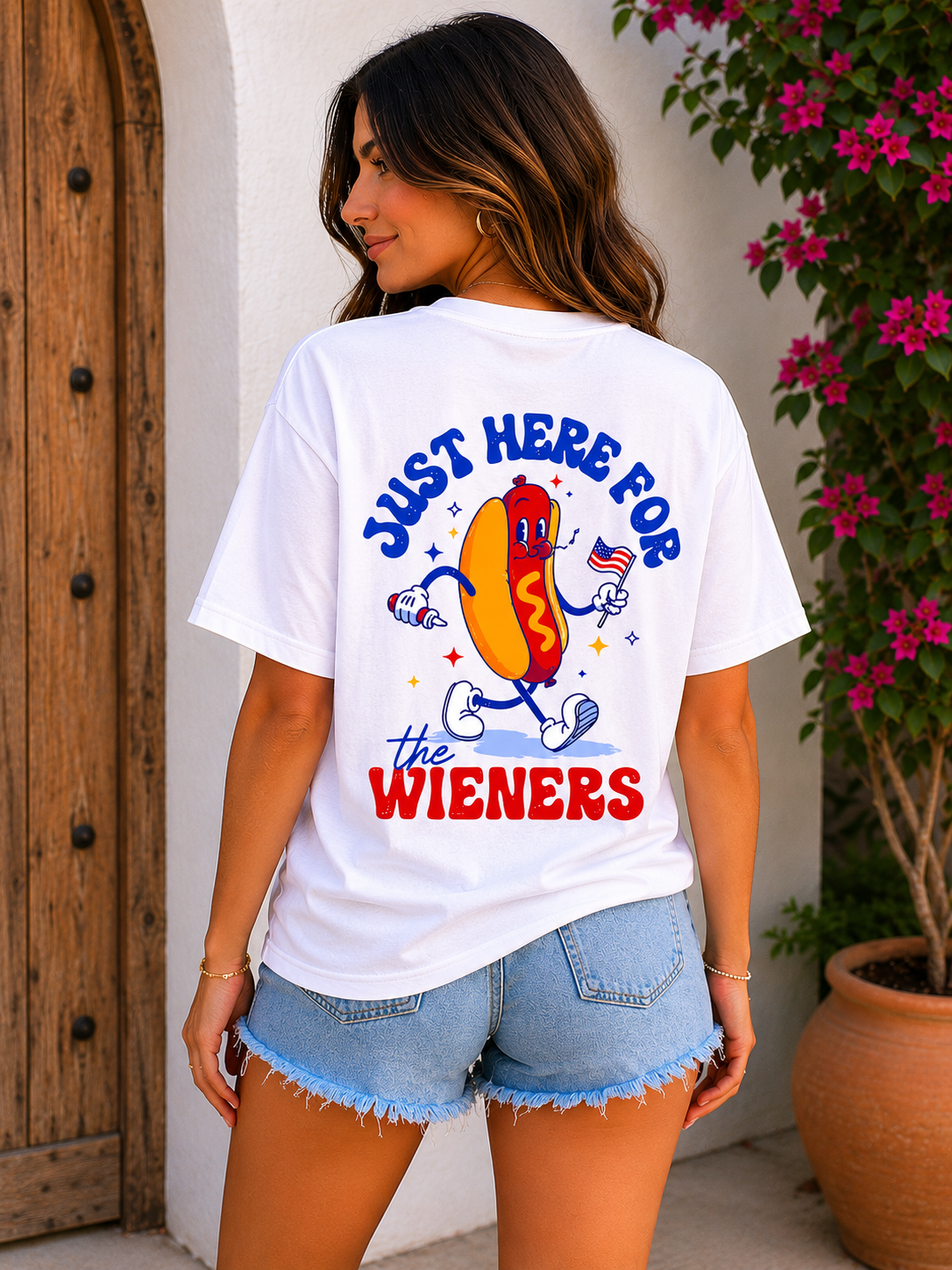 Just here for the wieners tee