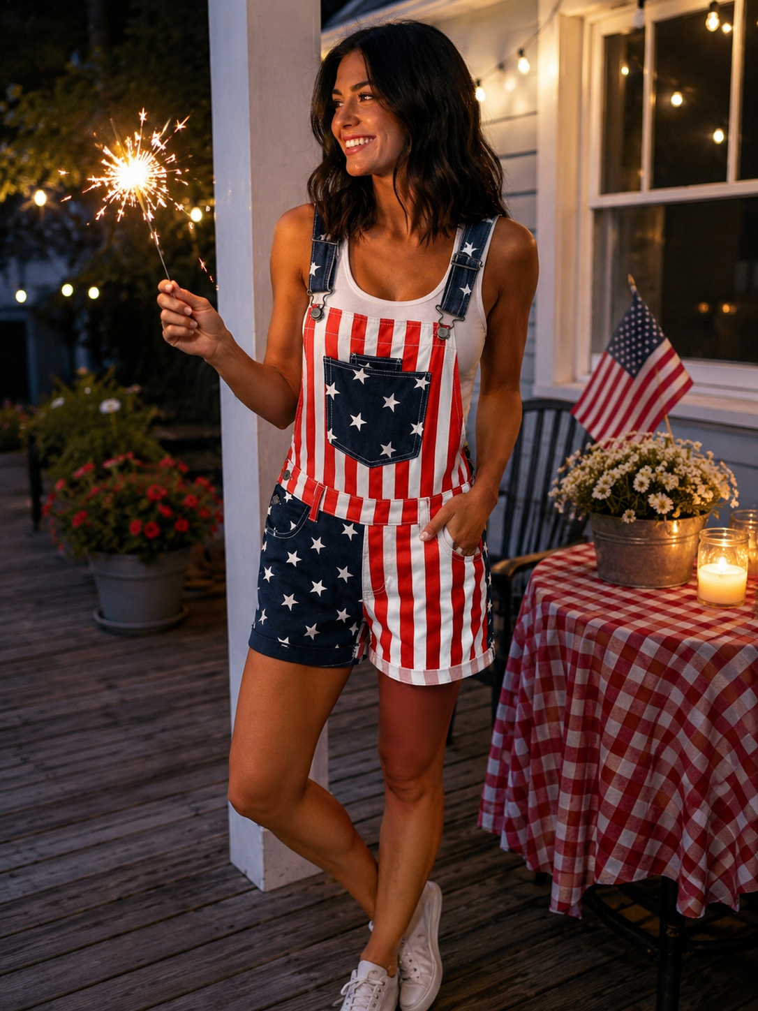 Stars & Sparkers Overall Romper
